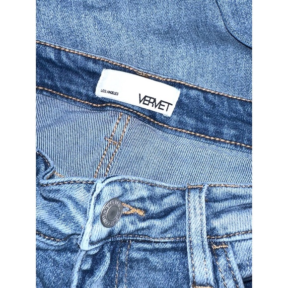 Vervet Moonflower Super High Rise Wide Leg Crop Jeans size 30 Waist - Picture 5 of 6